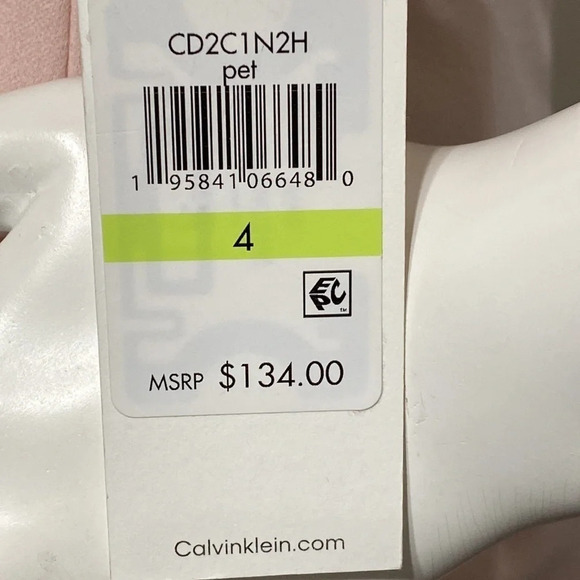 Calvin Klein NWT Petal Asymmetric Ruffle Scuba Crepe Sheath Dress Size 4 - Picture 4 of 7